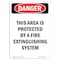 Signmission Safety Sign, OSHA Danger, 7" Height, This Area Is Protected By A Fire, Portrait OS-DS-D-57-V-2375 - alternate 1